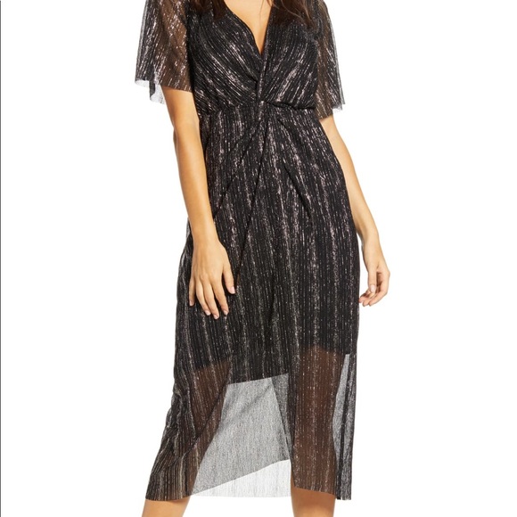 dolman plissé midi dress all in favor